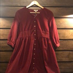 Modest maternity/nursing friendly corduroy dress